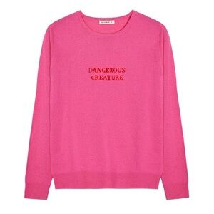 SOLD Iggy & Burt “Dangerous Creature” Pink Wool Cashmere Blend Sweater